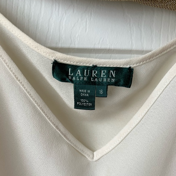 Ralph Lauren metallic Gold Shimmer Two Piece Top Shirt and Tank Top - Picture 4 of 6